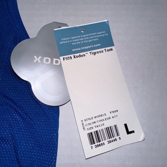 Insport Womens L Blue Xodus Tigress V-Neck Sleeveless Tank Top F559 NWT‎ - Picture 2 of 7